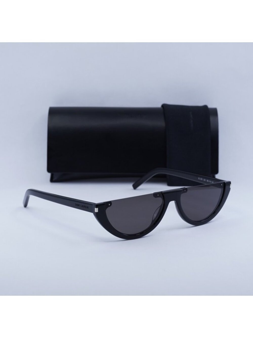 Saint Laurent SL563 001 Sunglasses Black Oval Frame, Black Lenses - Picture 10 of 10